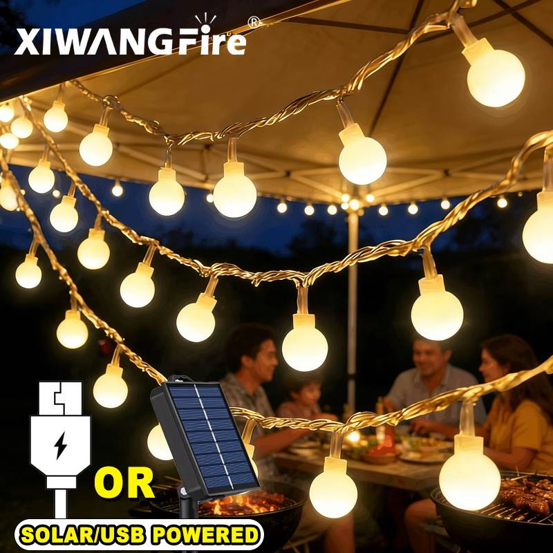 Solar Street Light Led - 3-10M Solar/USB/Battery String Lights, Fairy Globe