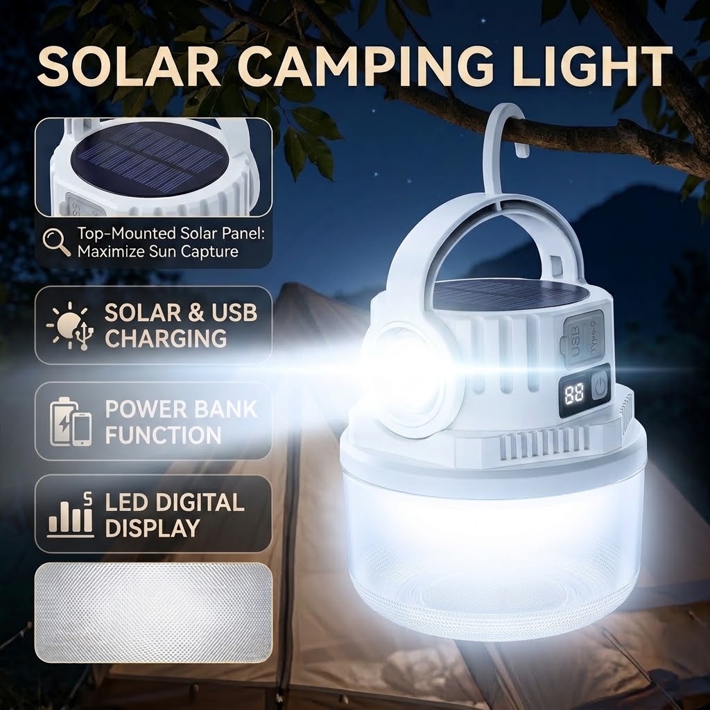 Renewable Energy Generation - Solar Camping Light Dual Light Source