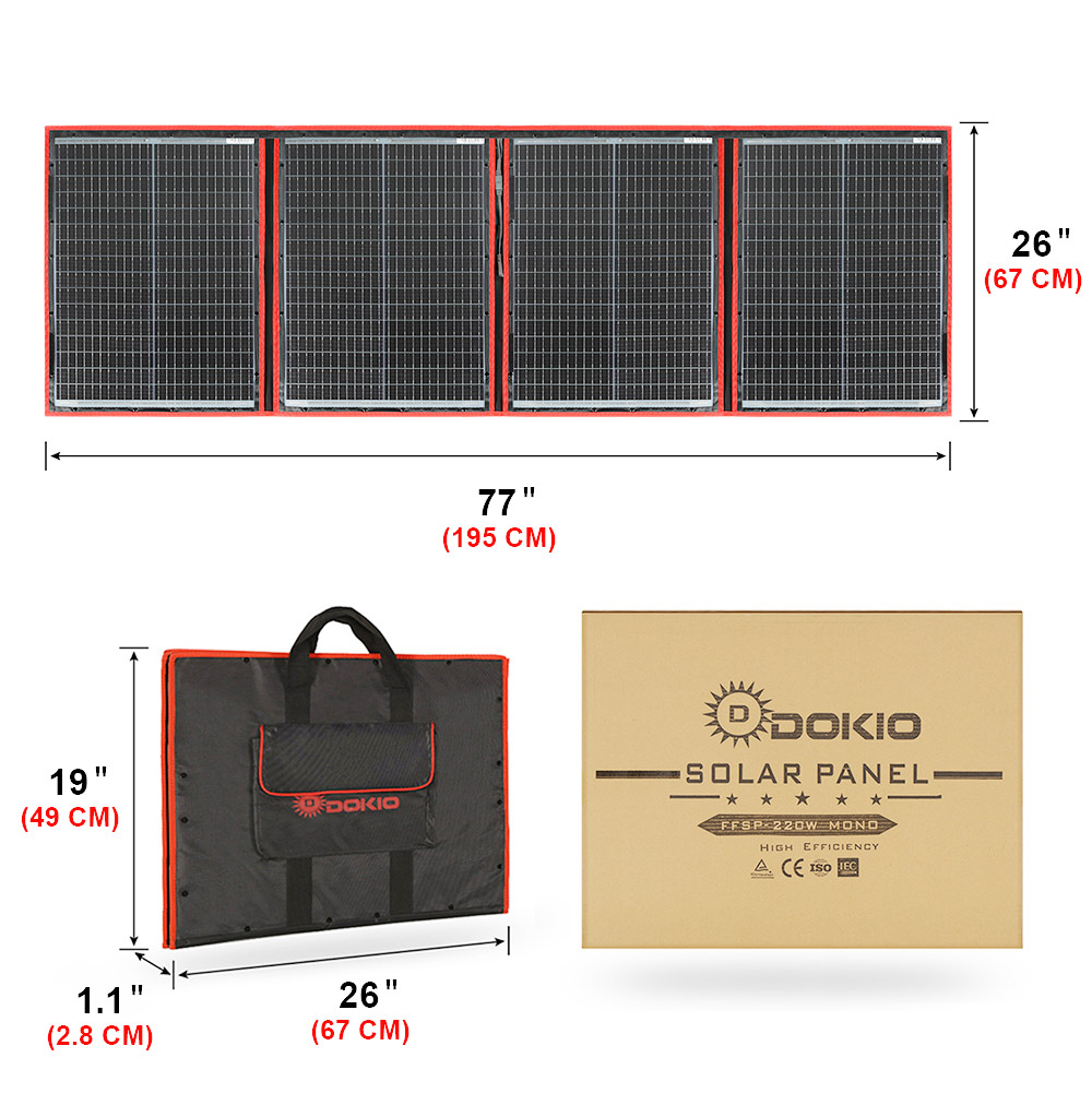 Dokio Brand Flexible Foldable  - đánh giá và giá Flexible Solar Panel